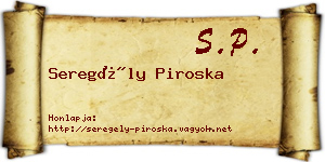 Seregély Piroska névjegykártya